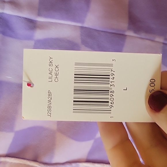 New Juicy Coutour Velour Pants. Purple Checker - Picture 2 of 4